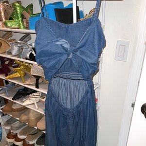 Vintage Denim Cutout Dress